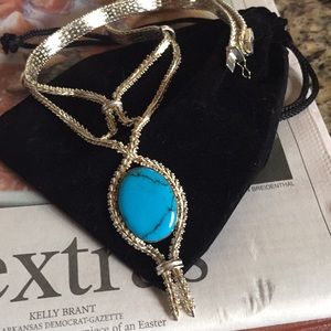 Sterling and turquoise statement necklace